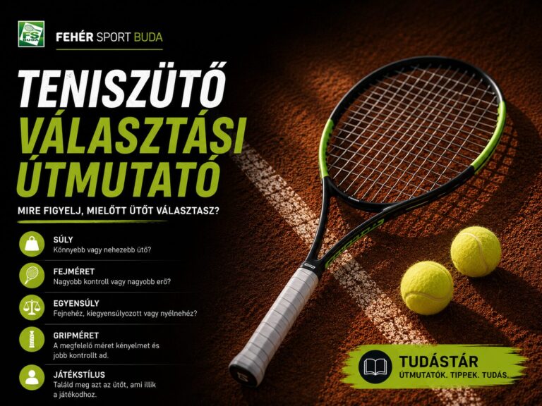 teniszütő, fehérsportbuda
