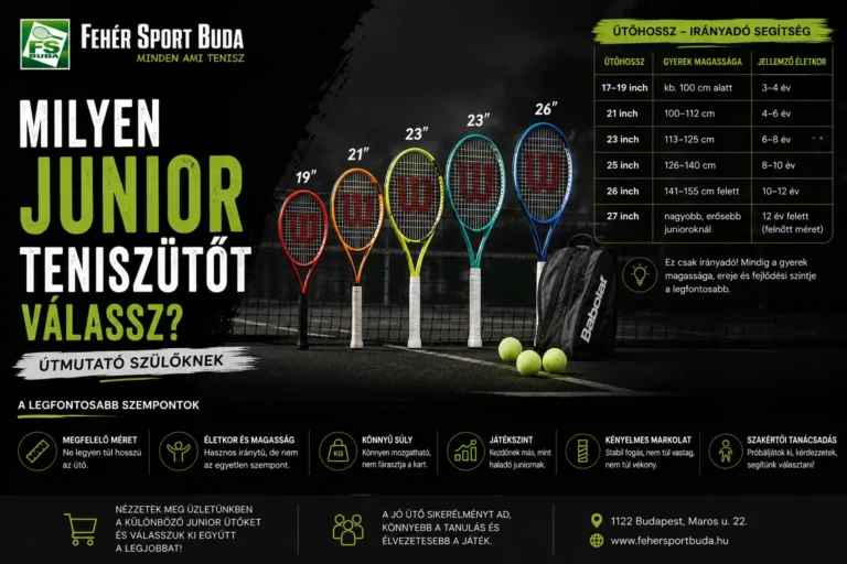junior teniszütő, fehérsportbuda, választási útmutató, tudástár